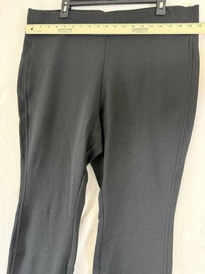 Lands End Serious Sweats Pants 2X Black High Rise Pull On Sweatpants Womens