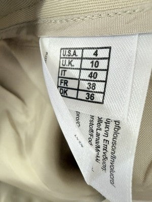 Brooks Brothers Caroline Fit Pants 4 Petite Beige Wool Straight Leg *FlawRead