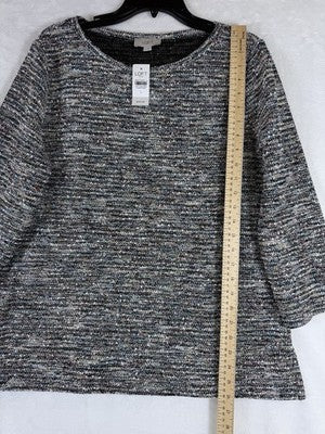 Ann Taylor Loft Top Large Womens 3/4 Sleeve Pullover Textured New NWT