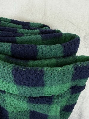 Lands End Sherpa Fleece Pajama Bottoms Large Womens Green Blue Plaid