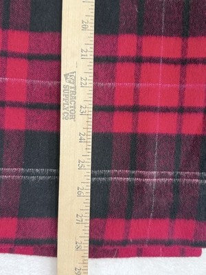 Vintage Talbots Midi Skirt 14 Petite Made USA 100% Wool Red Tartan Plaid Womens