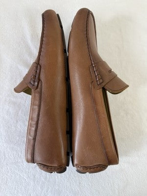 Vince Camuto Esmail Driving Loafers 9.5 Mens Brown Leather Shoes Slip On