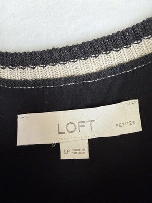 Ann Taylor Loft Maxi Dress Large Petite Black Sleeveless Knit Women LP