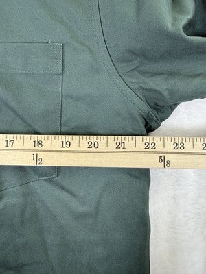 Harrington Shirt Medium Mens Green Short Sleeve Teflon 100% Cotton New NWT