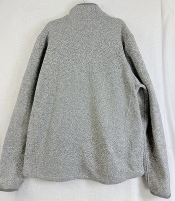LL Bean Sweater Fleece Jacket Gray Mens Large Full Zip