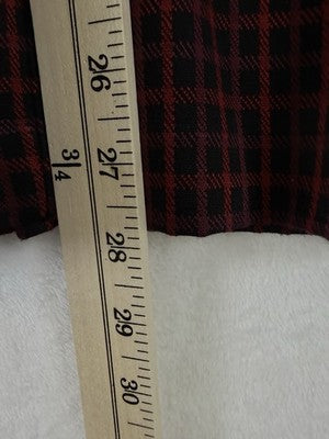 J Jill Ponte Slim Leg Pants Medium Petite Red Black Plaid Womens MP Knit Pull On