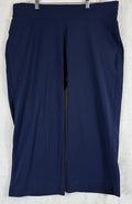 Lands End Starfish Crop Pants XL Navy Blue Knit Pull On Cotton Stretch Womens