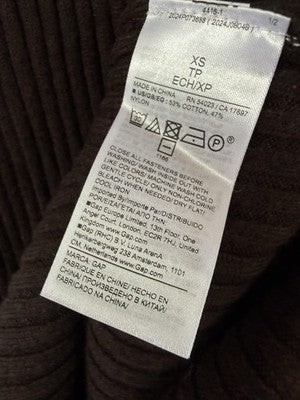 Gap Maternity Dress XS CashSoft Sweater Rib Knit Midi Long Sleeve Brown Women