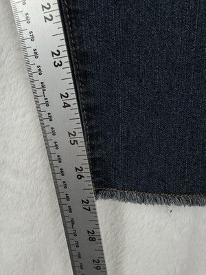 1822 Denim Jeans 14W Womens Ankle Skinny Fringe Hem Blue Mid Rise New NWT