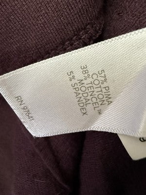 J Jill Pants Small Tall Burgundy Pure Jill Affinity French Terry Pull On *Flaw