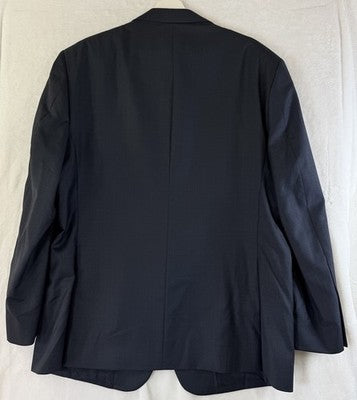Jos A Bank Blazer 44R Travelers Collection 100% Wool Navy Blue Jacket Mens