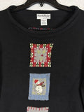North Style Christmas Sweater Medium Holiday Teachercore Black Embellished Women