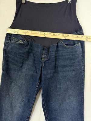 Old Navy Maternity Jeans 12 Boot Cut Dark Blue Full Panel