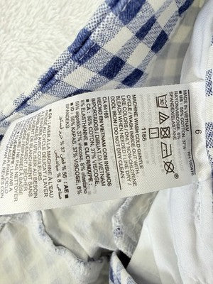 Old Navy Pixie Pants 6 High Rise Blue Gingham Womens