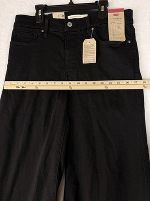 Levis 318 Shaping Wide Leg Jeans 30 Womens Black 30x30 Levi’s New NWT