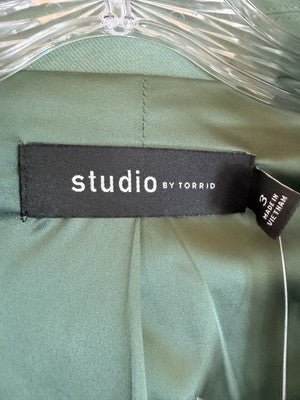 Studio By Torrid Blazer 3 Green 3X Twill Relaxed Menswear Jacket New NWT