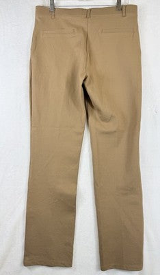 Quince Ultra Stretch Ponte Straight Leg Pant Large Pecan Brown Pull On Womens