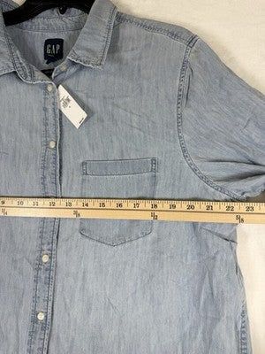Gap Denim Classic Shirt XL Womens Blue Perfect Long Sleeve Button Up Down New