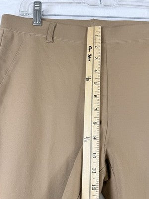Quince Ultra Stretch Ponte Straight Leg Pant Large Pecan Brown Pull On Womens