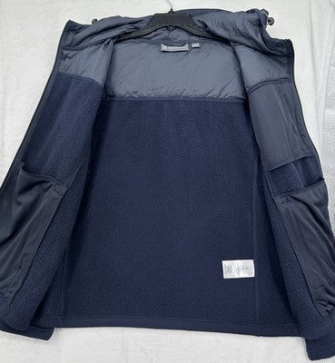 Free Country Cable Fleece Brisk Jacket XL Mens Navy Blue Zip Hooded New NWT