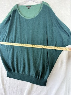 Eileen Fisher Sweater 3X Womens Blue Green Tunic Tops Knit  100% Merino Wool