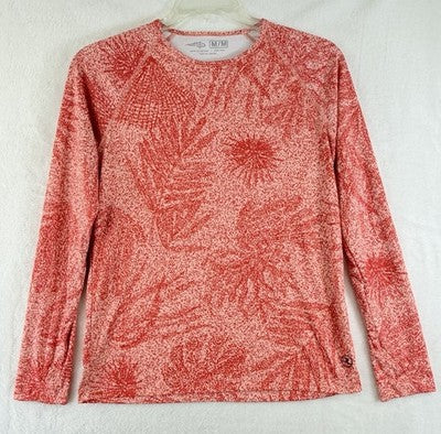 Reel Life Long Sleeve Womens Medium Top Fishing Shirt Thumb Holes Floral Print
