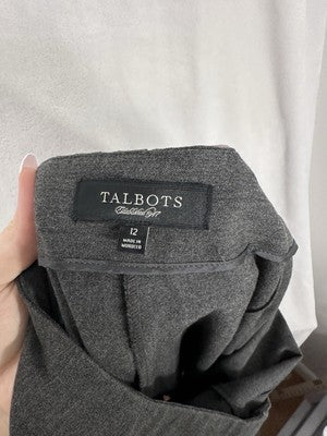 Talbots 12 Dress Pants Gray Side Zip Womens