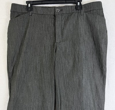 Lee Womens Pants 18 Short Gray Flex Motion Mid Rise Straight Leg
