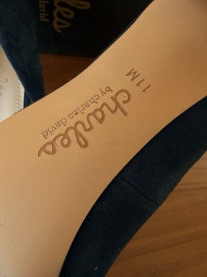 Charles David Shoes 11 Womens Pumps Blue Kid Suede Heels