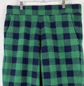 Lands End Sherpa Fleece Pajama Bottoms Large Womens Green Blue Plaid