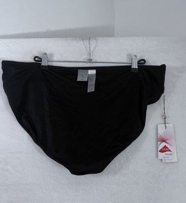 Calia Bikini Bottom XXL 1X 18 Black Wide Banded High Leg NWT