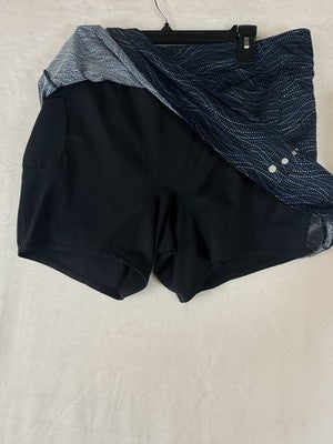 LL Bean Swimsuit Bottom XL Womens Skort Skirt W/ Shorts Blue Swim Tankini