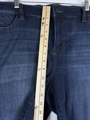 Liverpool Los Angeles Jeans 16W Charlie Crop Dark Blue Denim Wide Cuff Womens