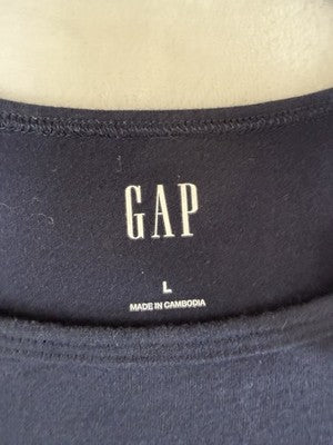 Gap Crop Tee Large Short Sleeve Navy Blue USA Flag July 4th Top Shirt Womens New