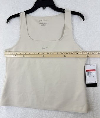 Nike Form Tank Top Large Womens Beige Sleeveless Workout New NWT $65