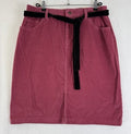 St Johns Bay Corduroy Skirt 12 Belt Pink New NWT