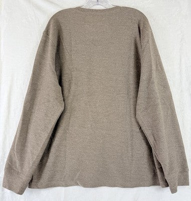 Untuckit Shirts For Men XXL Henley Long Sleeve Urey Tan Short
