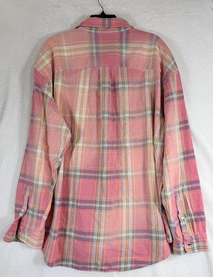 Gap The Big Shirt Mens Large Plaid Long Sleeve Button Up Sunwashed Twill New NWT