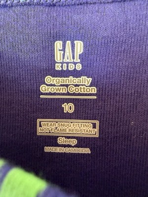 Gap Kids Organic Cotton PJ Set 10 Girls Long Sleeve Pants Blue Butterfly New