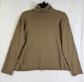 Uniqlo Turtleneck Large Womens Long Sleeve Shirt Knit Beige Tan