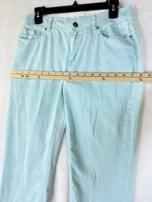 Chicos Platinum Jeans 00 Size 2 Womens Aqua Blue