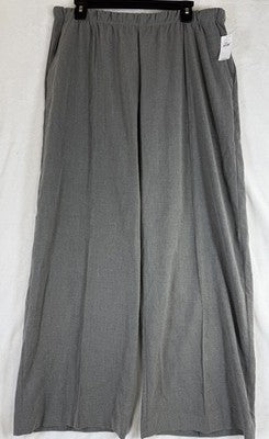 Gap Wide Leg Pants Womens Large Gray Seamed Pull On Brushed Twill New NWT