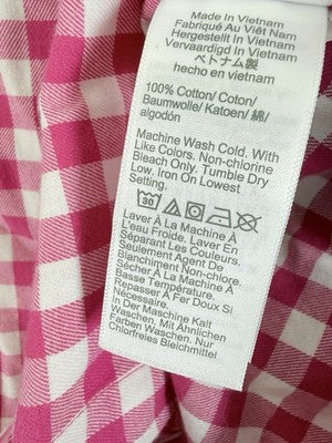 J Crew Flannel Shirt Women Pink XS Gingham Button Up Tops Long Sleeve