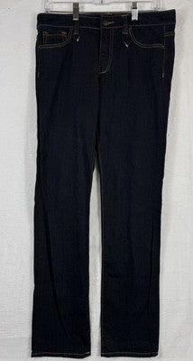 LL Bean Signature Straight Leg  Jeans 10 Womens Dark Blue Denim Mid Rise 293455