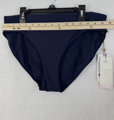Calia Swim Bottom Medium Womens Navy Blue Core Mid Rise Bikini Swimwear New NWT