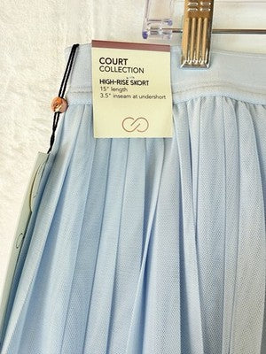Calia Pleated Tennis Skort XL Blue Womens Skirt W/ Shorts New NWT