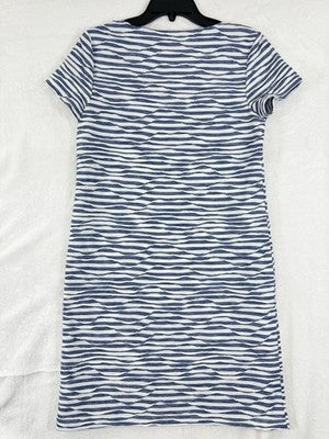 Chicos Dress Size 0 Small Blue Short Sleeve Knit Womens