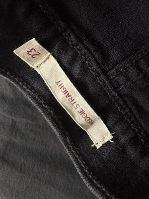 Levis Wedgie Straight 23 Jeans Womens Black 23x28 Button Fly Levi’s