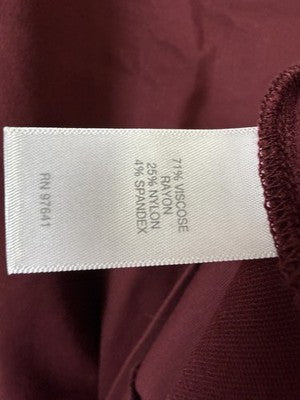 J Jill Dress Large Petite Ponte Knit Sleeveless Burgundy Red Womens