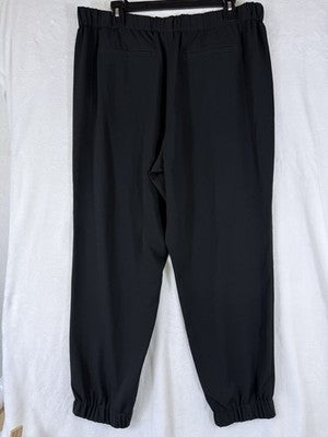 Talbots Joggers 14 Black Pants Pull On Lightweight Womens